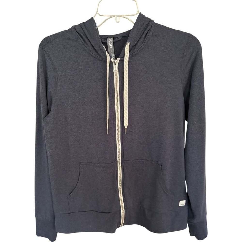 Vuori Halo Performance Hoodie 2.0 Black Heather Full Zip Small